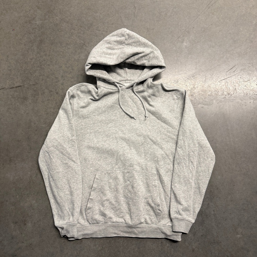 Gap Mens Essential Fleece Pullover Hoodie Heather Grey Small Pocket Sweatshirt